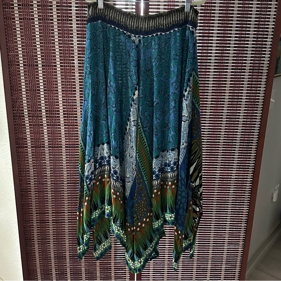 Bila Maxi Skirt Womens PXL Blue Hanky Hem Midi Hippie Cottagecore Boho petite - Picture 5 of 7